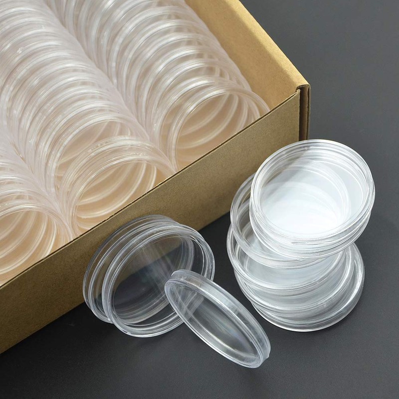 WMYCONGCONG 100 PCS 40mm Coin Storage Container Box Clear Coin
