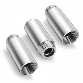 3 Pcs Shower Head Extension Arm, 80mm 1/2" x 1/2" Male BSP Nipple 304 Stainless Steel Pipe Shower Head Extender Extender Nipple Cast Pipe Fittings for Fixed Shower Head