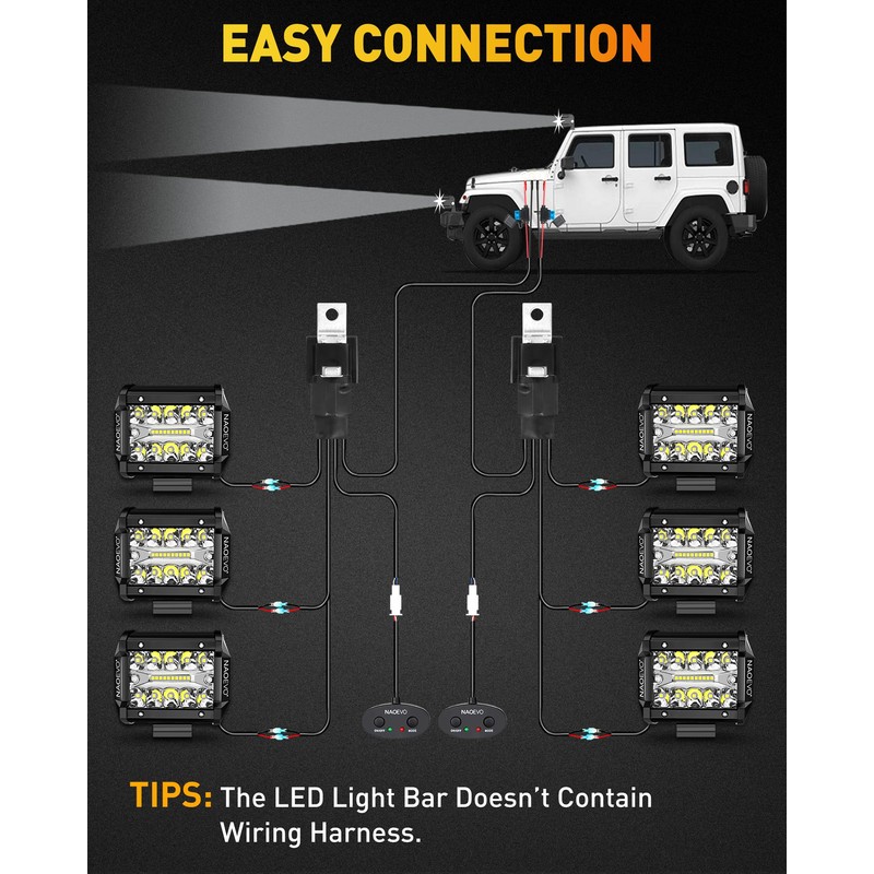 NAOEVO 4 Inch LED Pod Lights, LED Fog/Driving/Off Road Lights