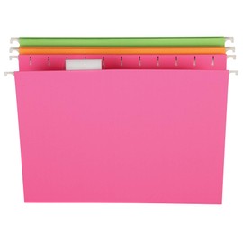 Pendaflex Glow Hanging File Folders, Letter Size, Assorted, Case Pack of 12 (81670)