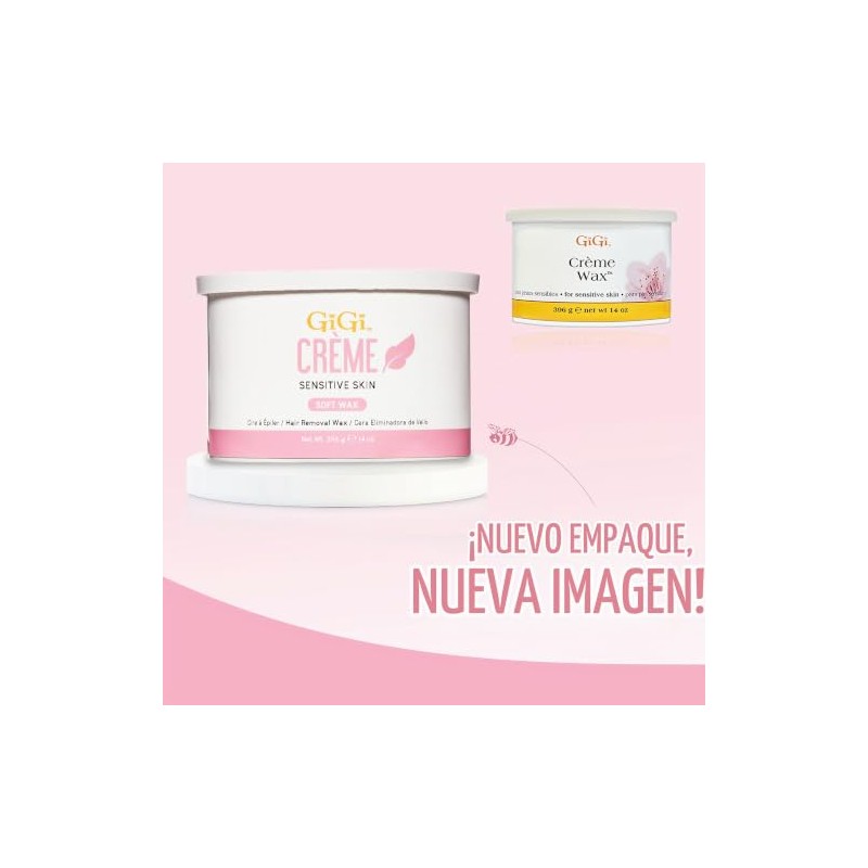 GiGi Cera Crème para Depilación, Remoción Suave de Vello para