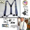 Tirantes de doble clip con doble clip, color azul oscuro,