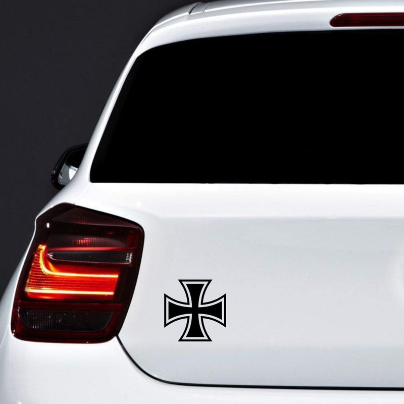 AUTODOMY Iron Cross Sticker Pack of 2 for Car or