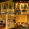 Acxilexy Solar Light Curtain Outdoor, 3 m × 3 m,