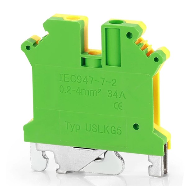 Erayco USLKG5N DIN Rail Mounted Ground Circuit Connection Terminal Block,