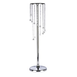 2 Pcs 35.4" Tall Metal Wedding Centerpiece Stands with Chandelier Design for Party Table Decorations, Bulk Elegant Weddings/Anniversary/Bridal Shower Decor, Silver Mixizap