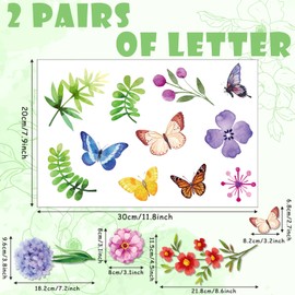 99 Pcs Spring Window Clings Flower Butterfly Window Stickers PVC Removable Summer Decals for Home Glass Decoration Spring Birthday Party Supplies(Cute Style)