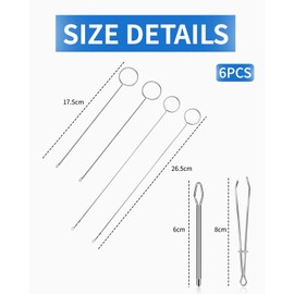 ZAMXHUG 6 Pieces Pull-Through Needles – Sewing Loops Reversible Hooks, Reversible Tool with Latch, Pull Through Needle, Metal Sewing Needle Inserter, Swivel Hook, Loop Reversible Hook for Fabric