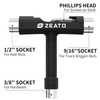 Zeato All-in-One Skate Tools Multi-Function Portable Skateboard T Tool Accessory