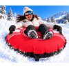 43 Inch Heavy Duty Inflatable Snow Tube, Rose Red Winter