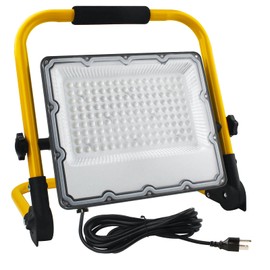 OUSIDE 100W LED Work Light, 10000LM Construction Light with 13.1 ft Cable, 700W Equivalent 6500K Portable Plug-in Working Lights with Stand, IP66 Waterproof Job Site Light for Construction Site