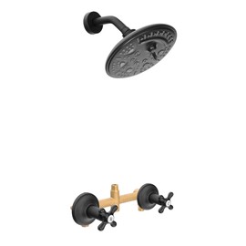 PHASAT 2 Handle Shower Faucet,Bathtub Faucet Set,Tub and Shower Trim Kit with Rough-in Valve,Matte Black,PU4H07