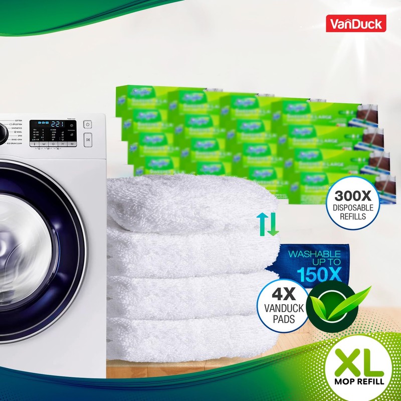 VanDuck Extra Large Cotton Mop Pads Compatible with Swiffer XL