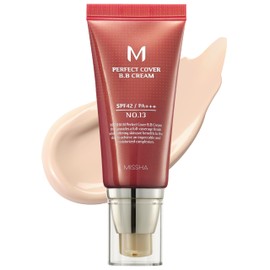 MISSHA MISSHA M Perfect Cover BB Cream No.13 Bright Beige - Fair with Cool Undertone SPF 42 PA +++ 1.69 Fl Oz - Tinted Moisturizer for face with SPF