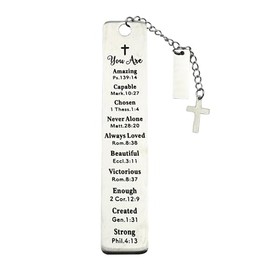 Bible Bookmarks Book Markers, Metal Christian Bookmark Gift Accessories (Ps. 139:14)
