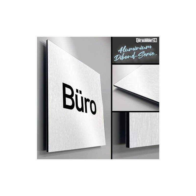 Türschilder24 Aluminium Dibond Door Sign 120 x 120 x 3