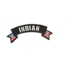 NEW 1 1/2 X 5 INCH INDIAN MOTORCYCLE USA ROCKER IRON ON PATCH FREE SHIP