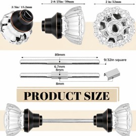 Amylove 2 Set Glass Door Knobs Mortise Style Fluted Crystal Antique Door Knobs with Spindle Antique Doorknobs for Home Interior(Bronze,Rhombus)