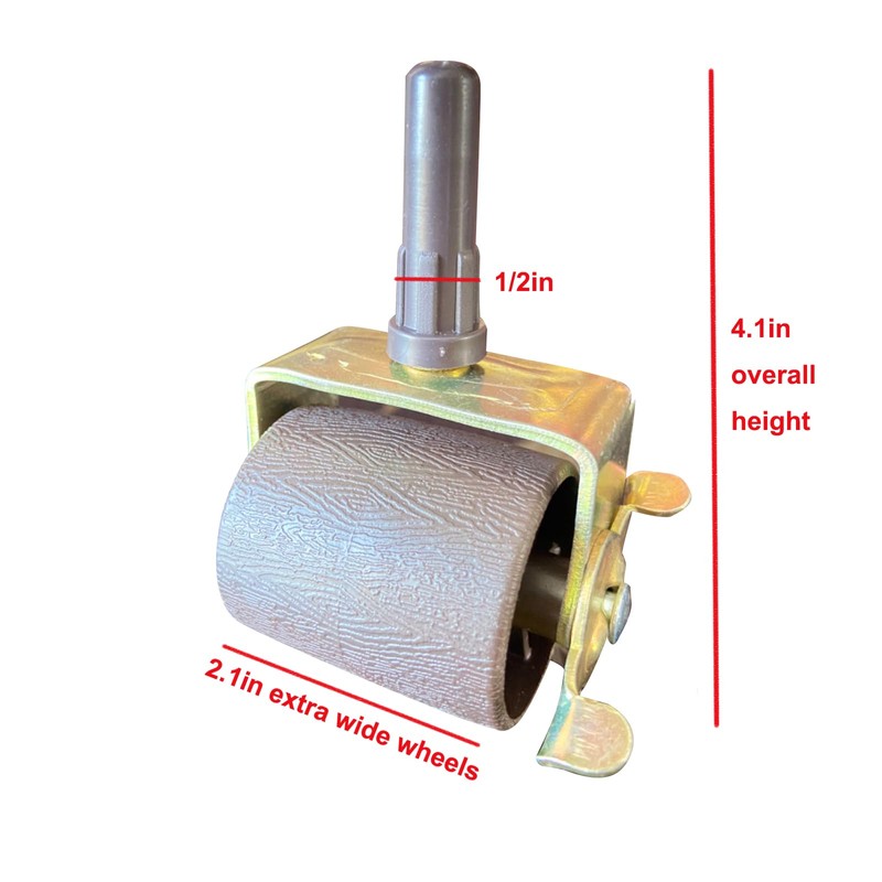 Set of 4 Locking Metal Stem Heavy Duty Wheels Casters