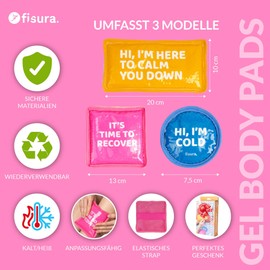 FISURA – Set aus 3 Gelkompressen „Recovery“. Für Wärme- und Kältetherapie geeignet. Wiederverwendbare Pads helfen bei Schmerzen, Zerrungen, Gelenkproblemen und Entzündungen.