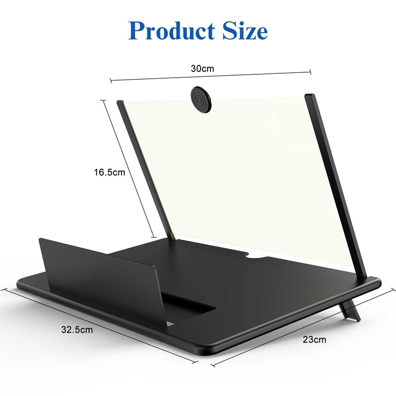 16" Screen Magnifier for Cell Phone,3D HD Magnifying Projector Screen