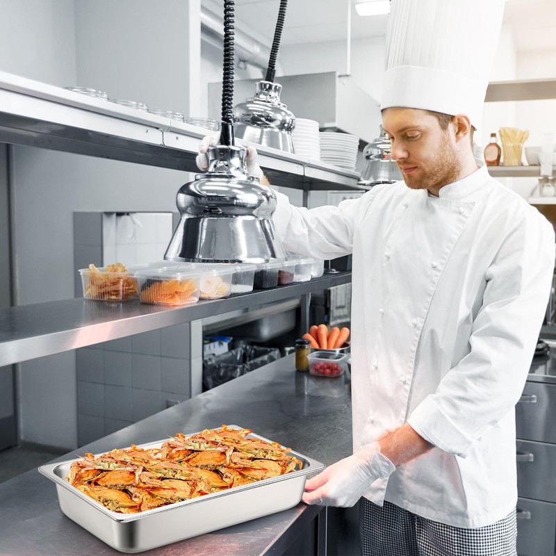 Tioncy 2 Pack Full Size Hotel Pans with Perforated Steam