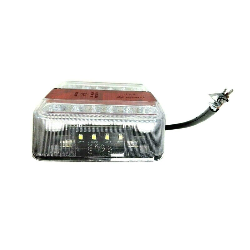 LED rear light with position light, brake light, indicator, number