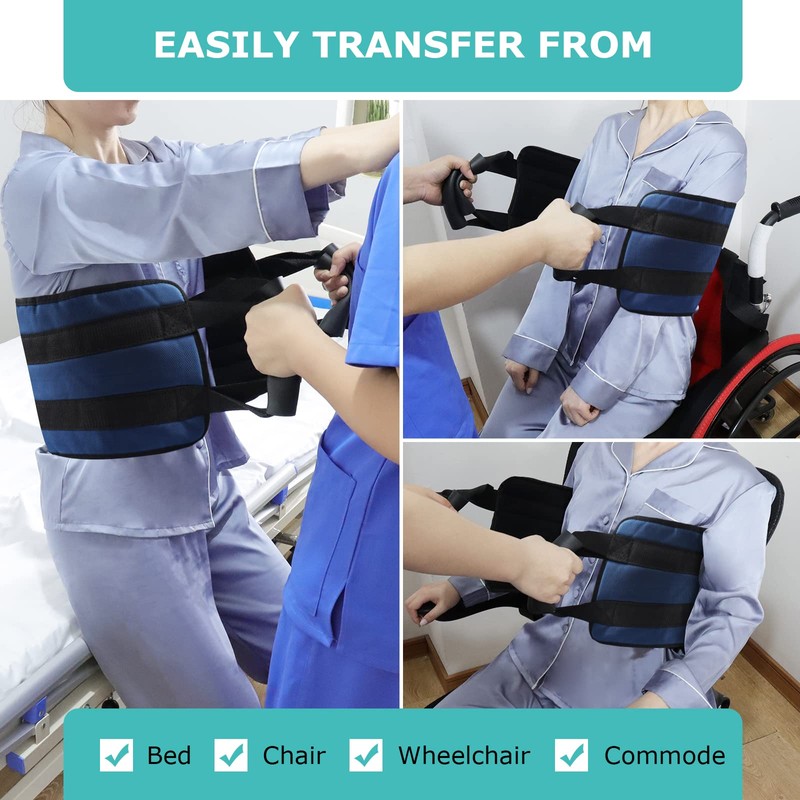 LOSCHEN 80cm Transfer Belt for Patient,Padded Bed Transfer Nursing Sling