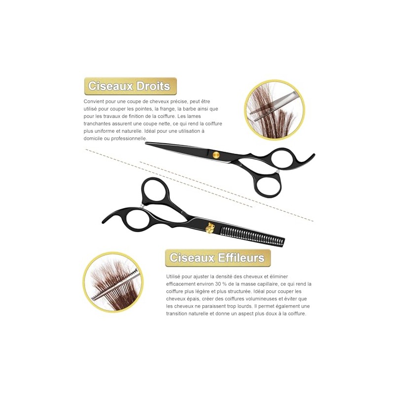 SURFOU Hair Scissors Set 6.7 Inch Hairdressing Scissors Professional Hair