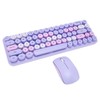 Keyboard Mouse Combo 2.4GHz Wireless Cute Retro 68 Round Keycaps