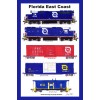 Florida East Coast Blue-era Train 12"x18" matted poster Andy Fletcher signed