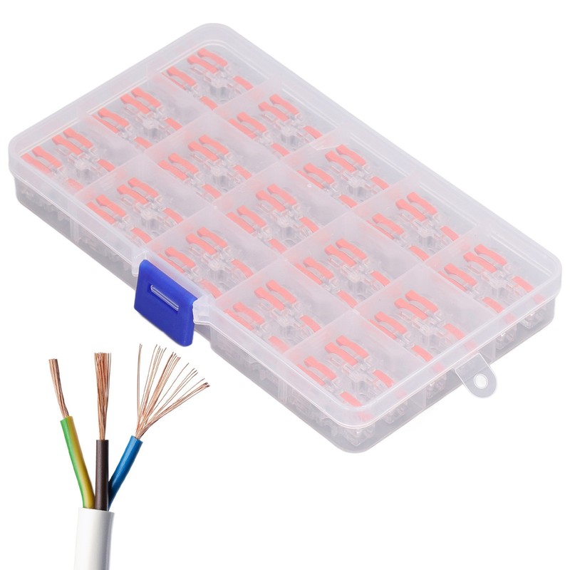 30PCS Quick Splicing Wire Connector Transparent PC Copper Stripping Terminal