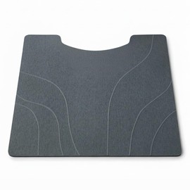 Quinn Essentials Diatomite Toilet Mat U-Shape, Rapid-Dry Bath Rug for Bathroom Contours, U-Shaped Toilet Rug, Washable Grey for Comfort