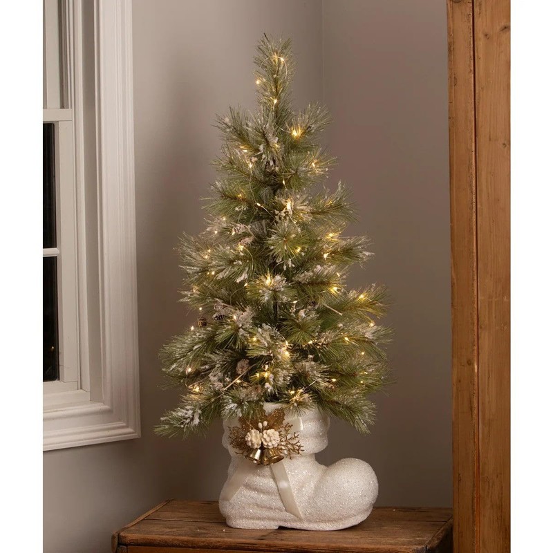 Bethany Lowe Winter White Santa Boot 11" TL4384