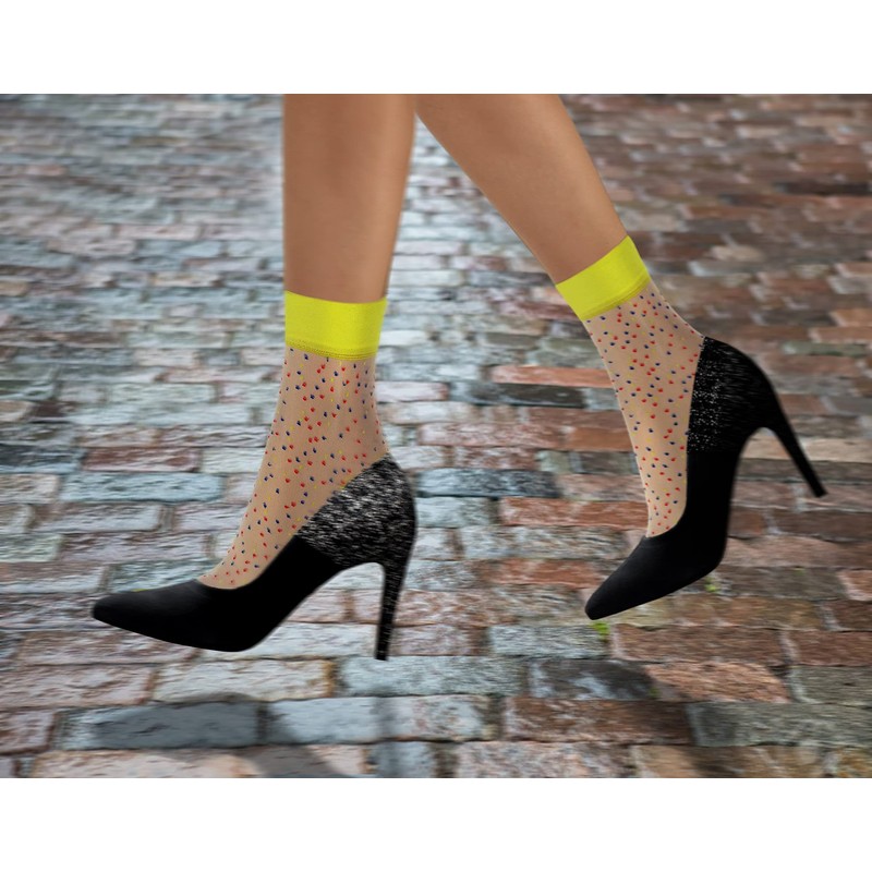 sesto senso Nylon Socks for Women, Girls, Pattern, 2 Pairs