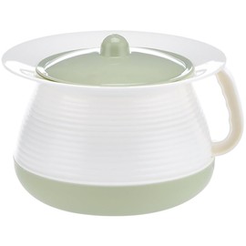 Cabilock Portable Urinal Pot with Lid for Home and Travel 8.27X7.28X5.51 Inches Plastic Chamber Pot for Women and Men Indoor Bedside Pee Container for Adults and Children