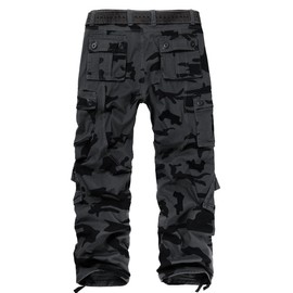 GSGGIG Cargo Pants for Men, Camo Pants Relaxed Fit Utility Hiking Pants, Ripstop Work Pants with 8 Pockets 3357 E Camo 34