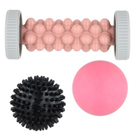 Anseom Plantar Fasciitis Massager with Lacrosse Ball & Spiky Massage Ball Muscle Roller Stick Foot Roller for Plantar Fasciitis Recovery and Tight Muscles Relax Set 3pcs