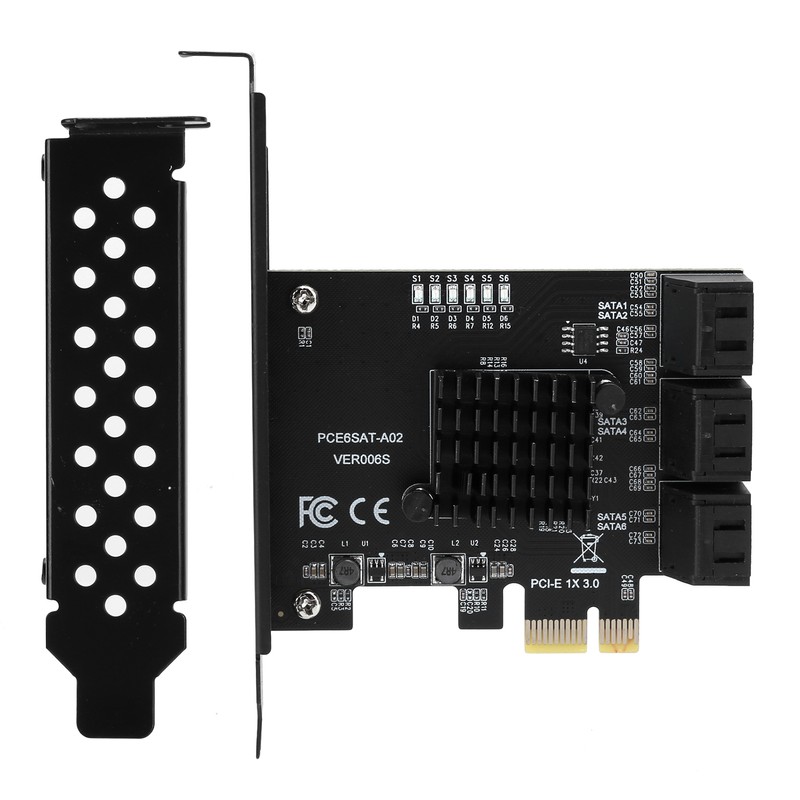 Expansion Card PCIE to 6Port SATA3.0 Hard Disk 6G ASM1166