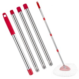 Spin Mop Replacement Handle for O-Cedar, 4-Section 30" to 58" Mop Stick Compatible with O-Cedar Spin Mop & Bucket System，EasyWring Mop Handle for Floor Cleaning, Mop Head & Base not Include
