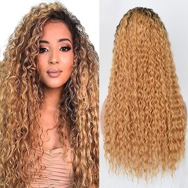1b27 Ombre 4 x 4 Lace Closure Wig, Brazilian Remy Hair Wig, Glueless Wig, Free Part With Baby Hair Lace Front Wig, Honey Blonde Wig, 61 cm