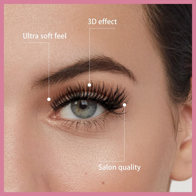 Mayhug Eyelash Extensions, 3D Fluffy Eyelash Extensions, 144 Pieces, False