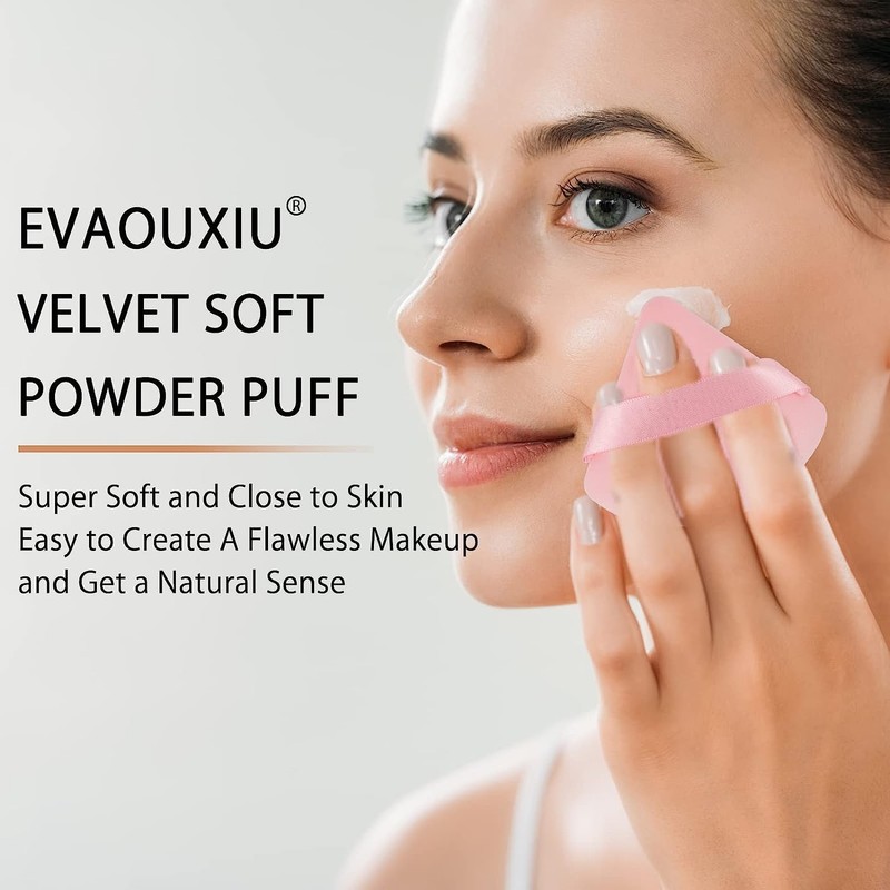 2 Pcs EVAOUXIU Triangle Powder Puff for Face Powder, Soft