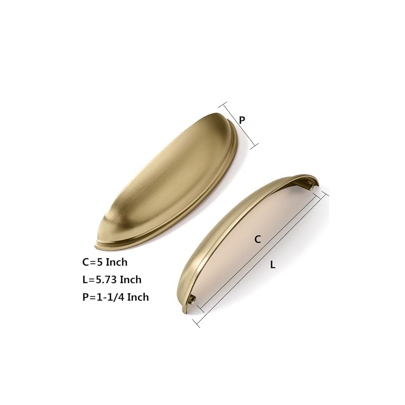 khtumeware 10 Pack 5" Drawer Pulls Champagne Bronze Cabinet Cup