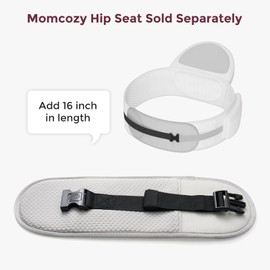 Momcozy Hip Carrier Belt Extender - Compatible with Momcozy Move2Fit Hip Carrier, Extends Waist Band up to 61” for Plus Size Parents, Adjustable Fit, Soft & Breathable, Airmesh-Grey