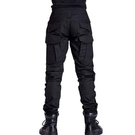 AKARMY Men's Hiking Pants Casual Camouflage Multi-Pocket Cargo Work Pants G3WF Black