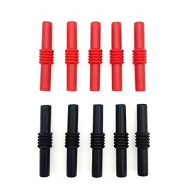 JZK 10 X Insulated Banana Female to Female Adapter Coupler 4mm Connector Adapter Coupler for Banana Plug Extension Adapters for Electrical Testing, Black and Red