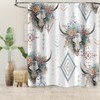 Ticuenicoa Western Cow Skull Shower Curtain Boho Western Shower Curtains