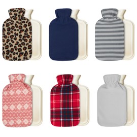 CityComfort Hot Water Bottle with Soft Fleece Cover - Natural Rubber 2 Litre - British Design - UK Safe Tested