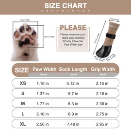 EXPAWLORER Anti-Slip Dog Socks Boots, Waterproof Dog Shoes for Winter Outdoor Hold/Cold Pavement, Snow Rain Days， Non Slip Paw Protectors Booties for Hardwood Floors Puppy Senior Dog, Prevent Licking